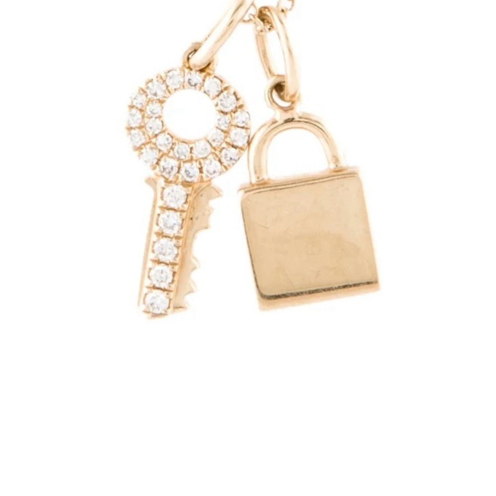EF Collection Diamond Key and Lock Pendants in 14K Yellow Gold